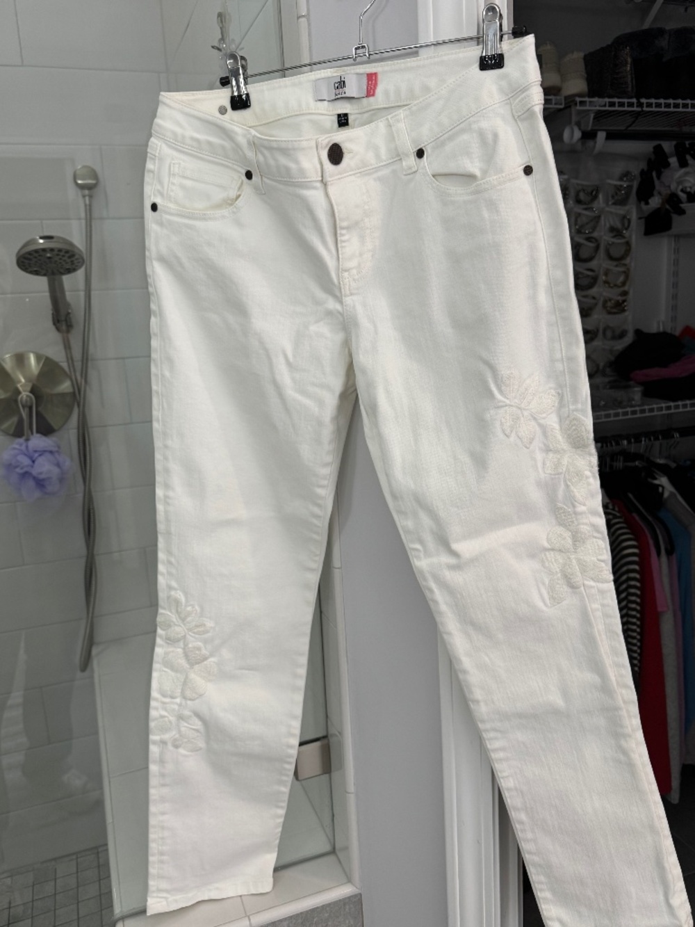 CAbi White Slim Boyfriend Jeans 8